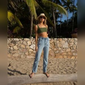 NWT Billabong I Got It High Waisted Denim Pant in Indigo Rinse